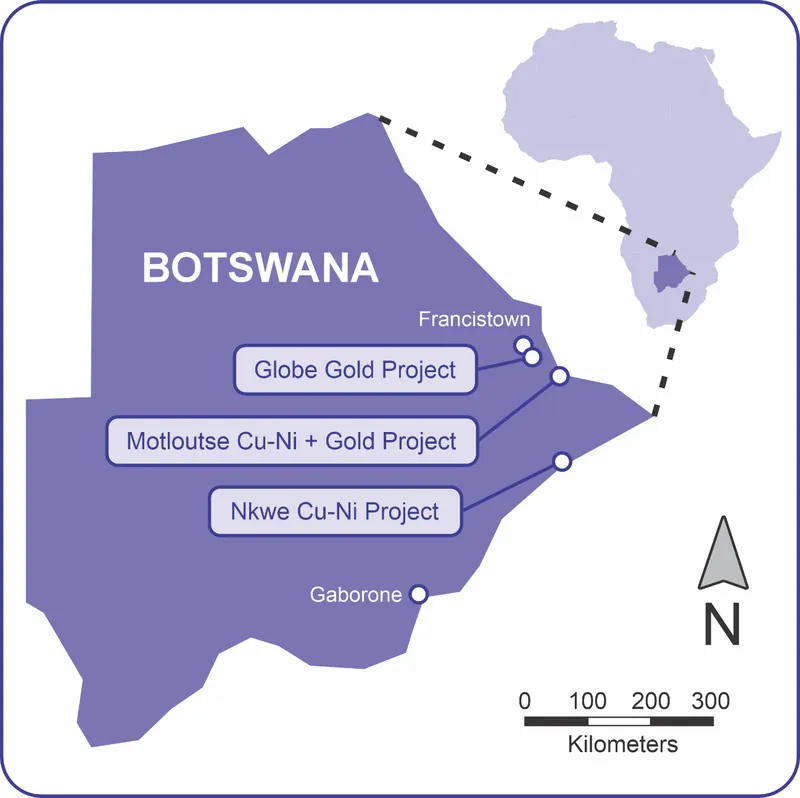 Location of Jacaranda Botswana Projects