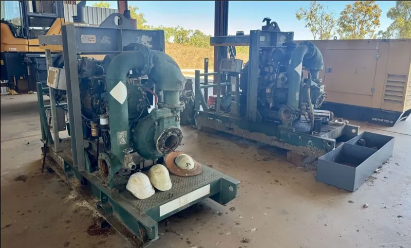 From ASX 8/9/26: Water pumps in workshop ahead of reconditioning