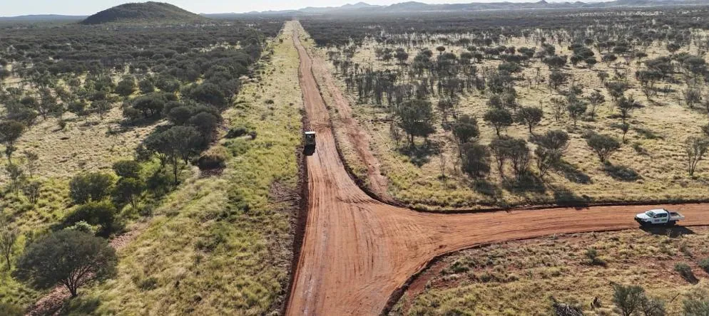 Images: (Left to right, prior page and above) Fly camp and main camp, site access road, hardstand, site access roads
