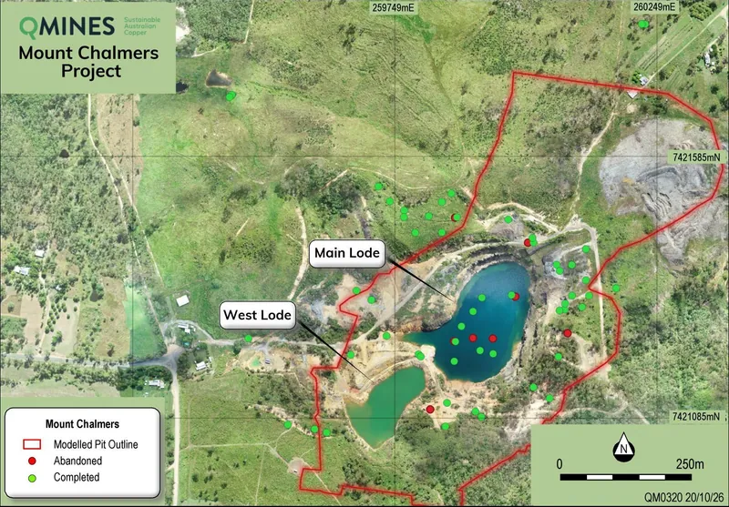 Location of 2026 Drilling at Mt Chalmers