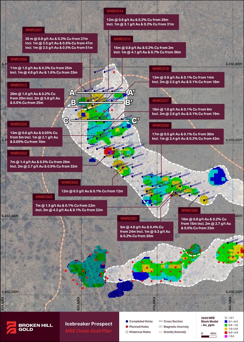 Icebreaker Prospect Oxide Gold Plan Map