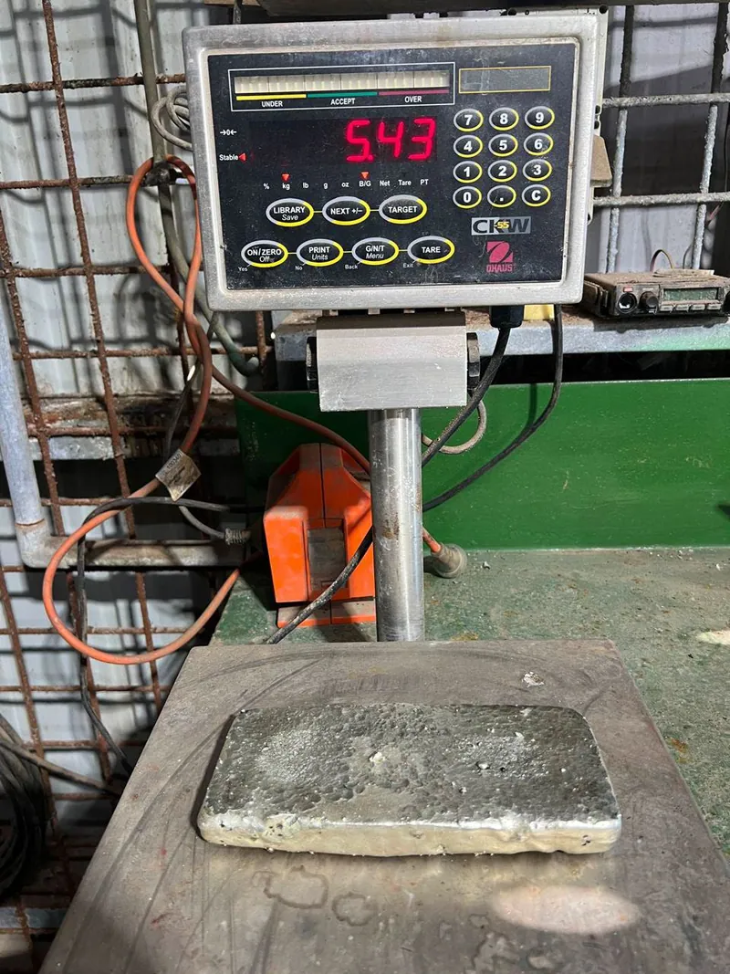 Doré bar PGO-03 weighing 5.43kg