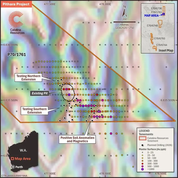 Planned extension RC drilling at Pithara