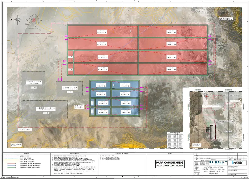 Stage 1 Evaporation Pond Layout – 5,700 tpa LiCl / 5,000 tpa LCE
