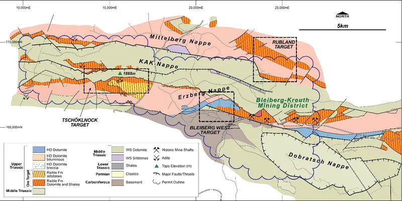 Bleiberg target areas