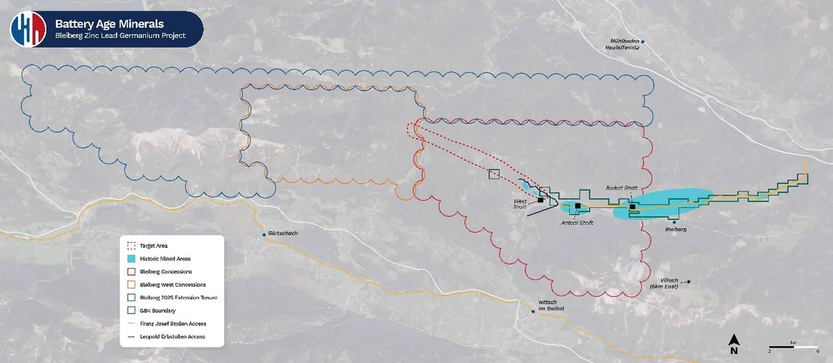 Bleiberg concessions and target area