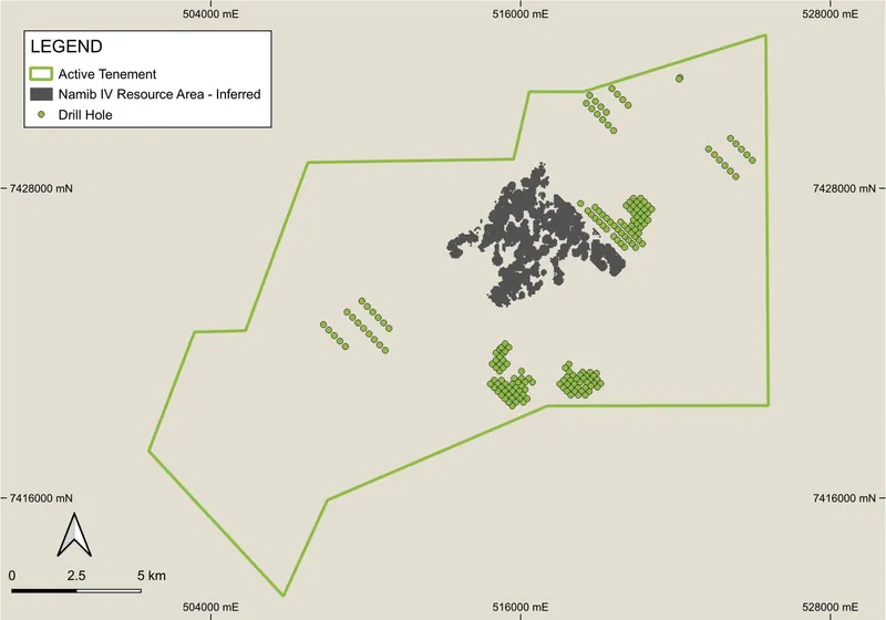 Namib IV – Mineral Resource and Holes Drilled During the Quarter