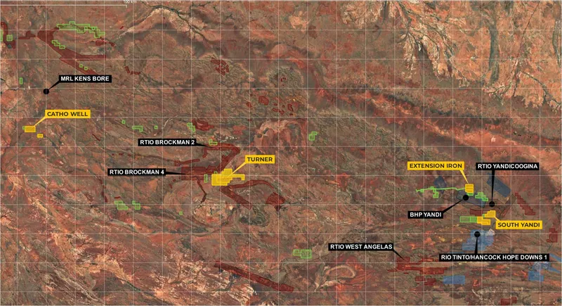 Macro's Pilbara iron ore projects, surrounding Tier-1 operations and recent tenure applications