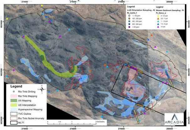 Map portraying a summary of all exploration conducted to date at the Tantalite Valley Complex (EPL 5047).16
