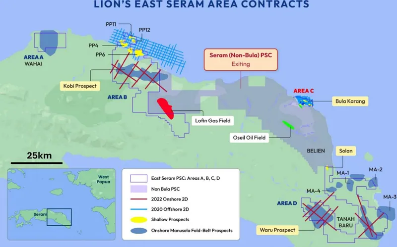 East Seram PSC with key prospects highlighted