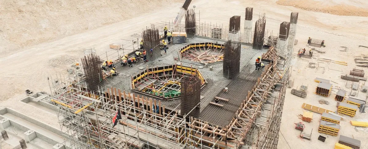 Image: Reinforcement being placed on the Kiln 1 raised support deck, September 2026