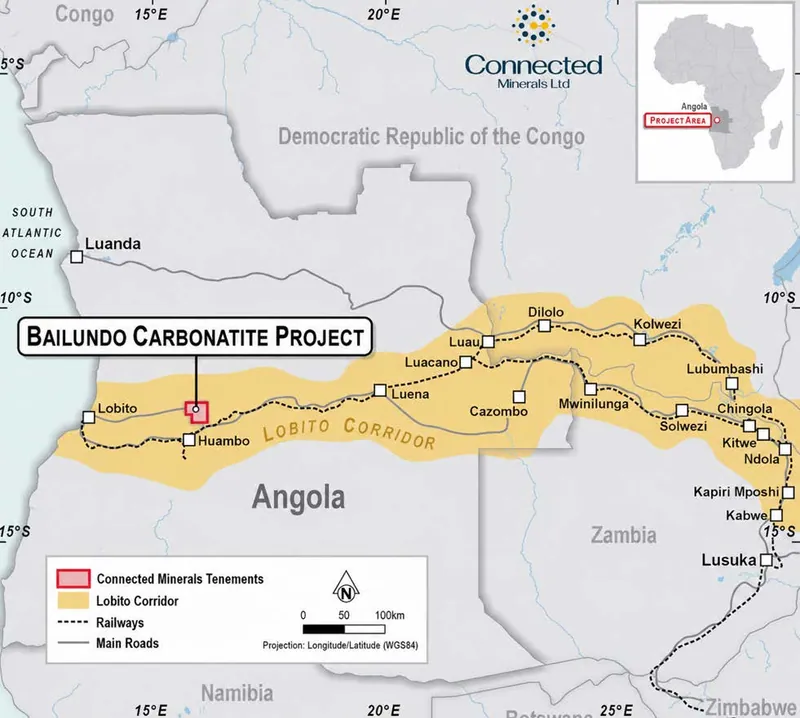 Bailundo location, Huambo Province, Angola, within the Lobito Corridor