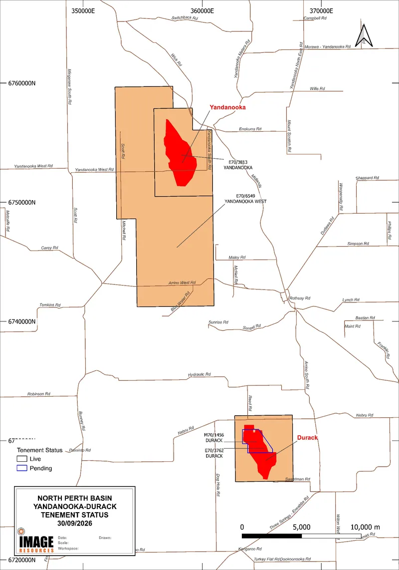 Yandanooka Tenements as at end Q3, 2026