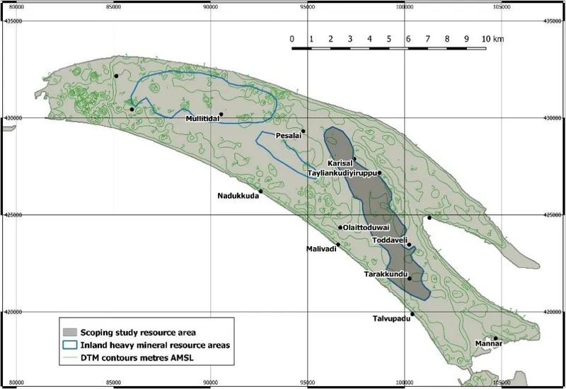 Inland mineral resource areas including scoping study mineral resource area