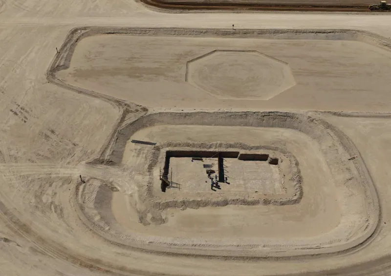 Run-of-Mine bin excavation and retaining wall preparations (October 2026)