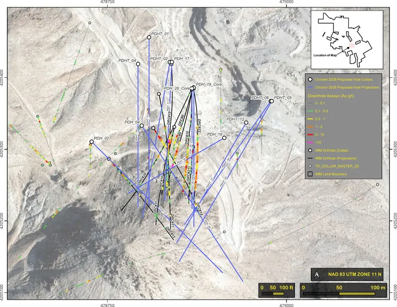 Indicative Hole Locations Proposed for Adit Zone