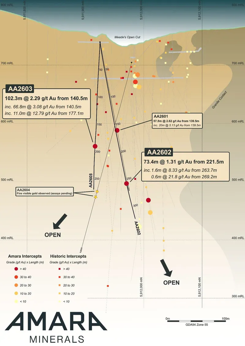 Apollo Gold Project – Long Section