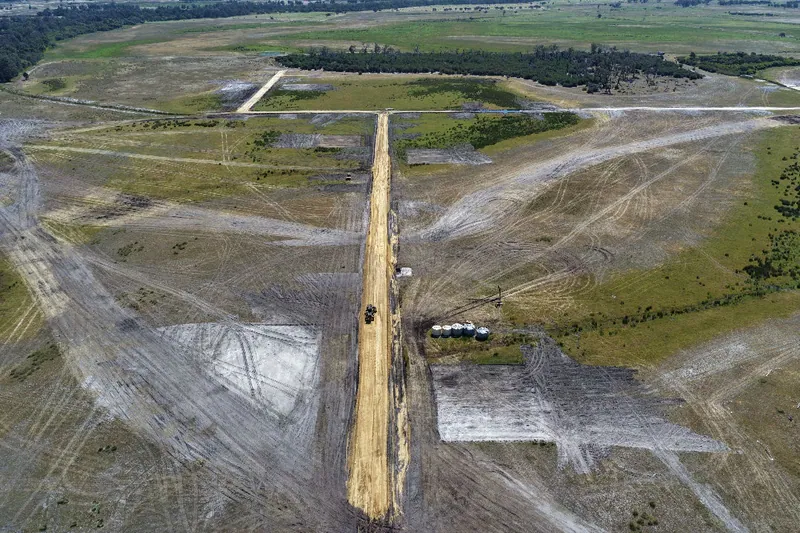 Access road looking west