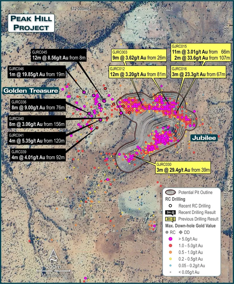 Recent highlights from GBR drilling at Jubilee and Golden Treasure