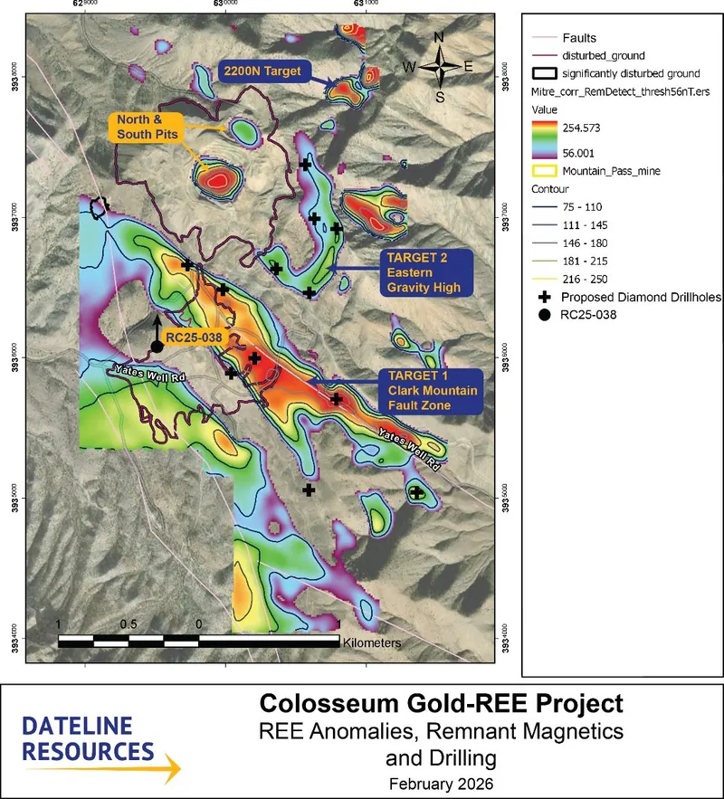 Carbonatite Targets at Colosseum highlighted by remnant magnetics image