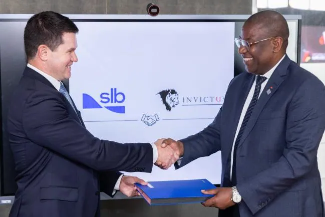 Musuma-1 well services contract signing with Invictus Managing Director Scott Macmillan and SLB Managing Director, Central, East & Southern Africa, Miguel Bapt…