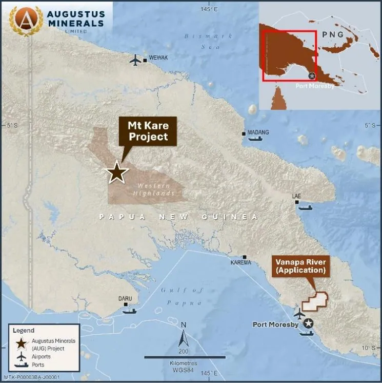 Augustus Minerals Project Locations