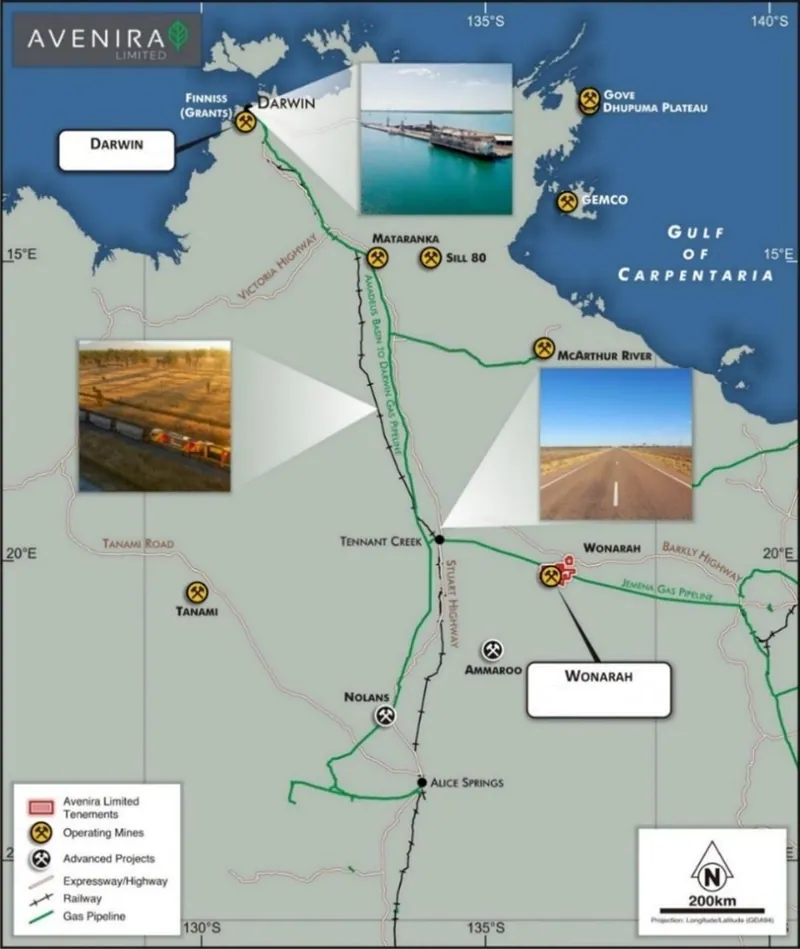 Location map of Wonarah Phosphate Operations