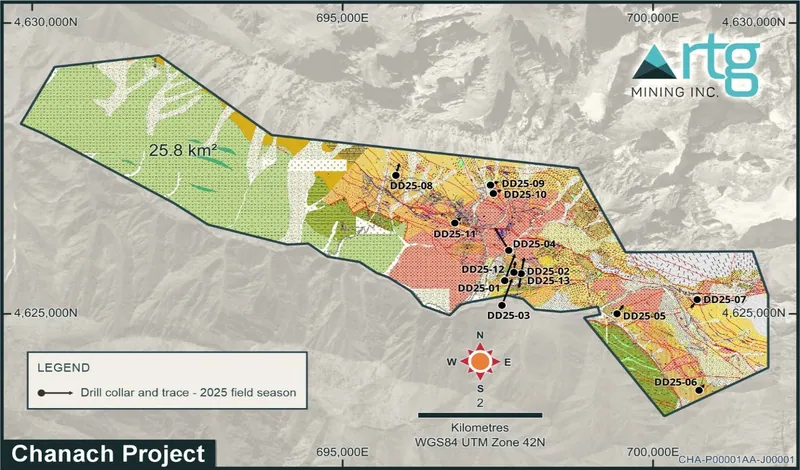 Tenement Map showing 2025 Drill Hole Locations