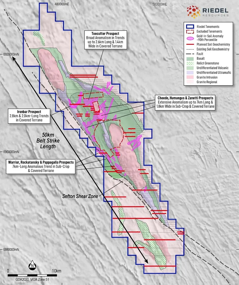 Revised Litho-Structural Interpretation of Mt Venn Project Showing Dominant Volcanic Belt Units