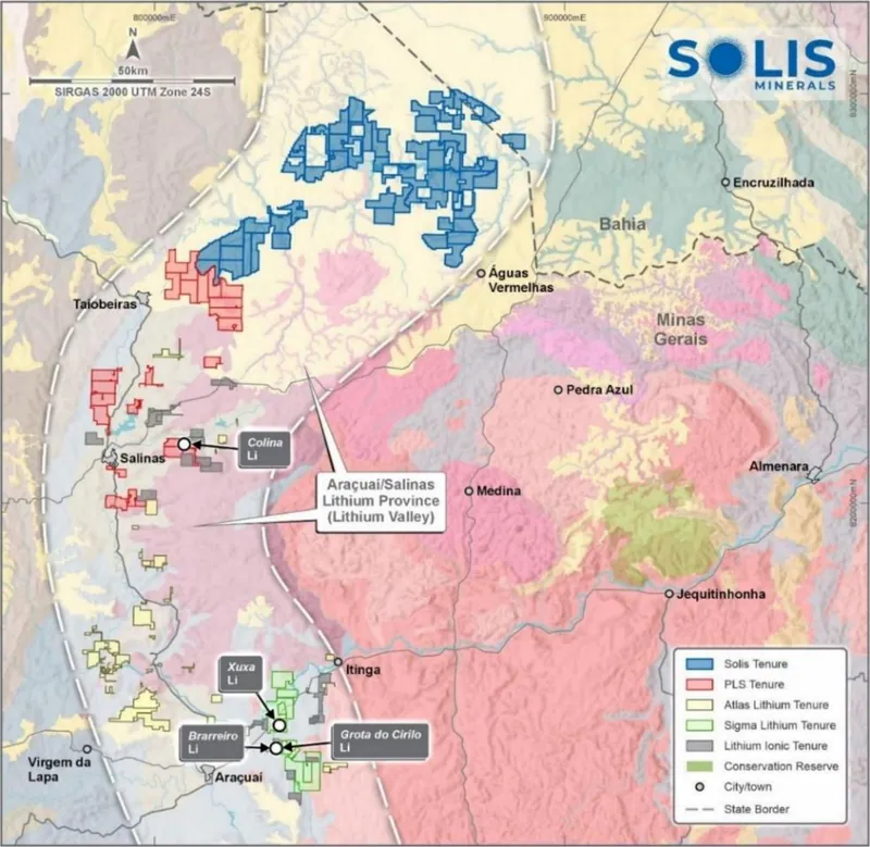 Araçuaí–Salinas Lithium Valley (illustrative)