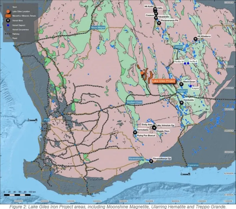 Map from Macarthur Minerals Limited’s announcement “Quarterly Activities Report period ended 30 September 2026”