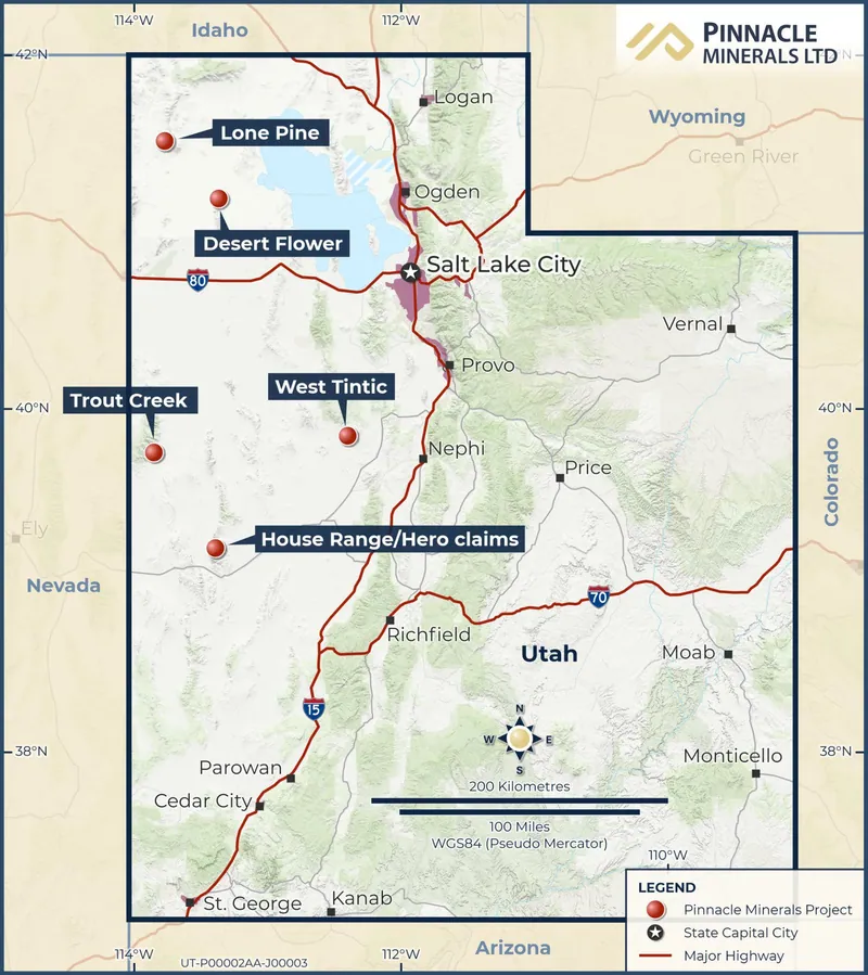 Location of the five Utah Projects
