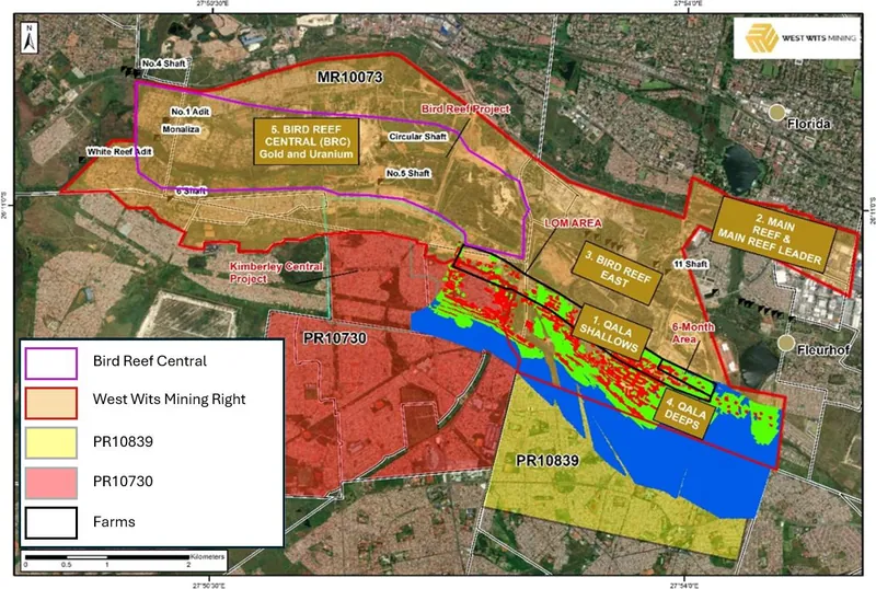 Location OF BRC within THE WBP mining right, relative TO QALA shallows