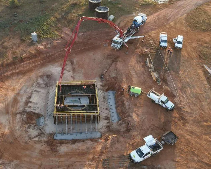 Photo: Concrete pour for the raisebore rig collar (September 2026)
