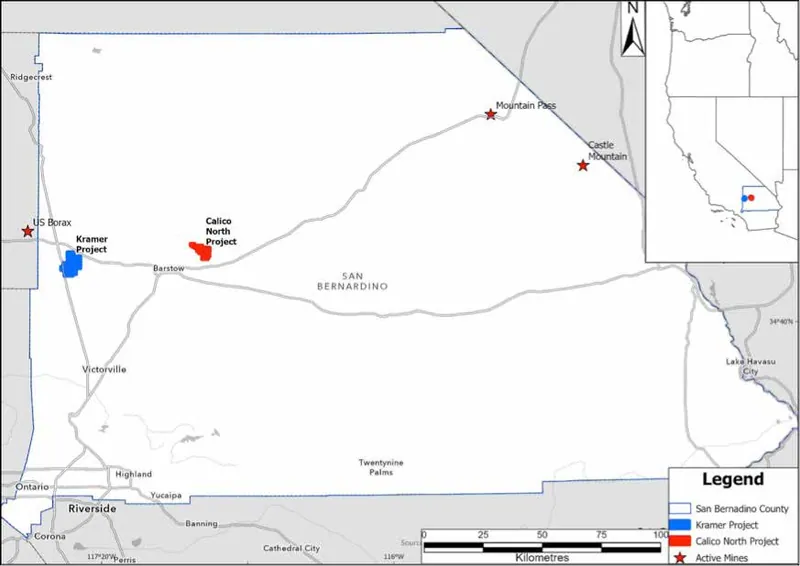 California Project Locations and San Bernardino County Location Map