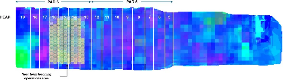 Production Area on Existing Heap Leach Pads