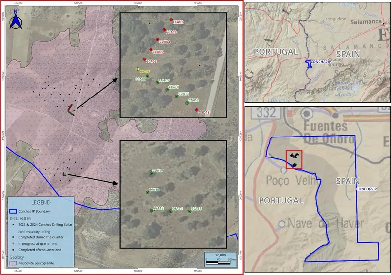 Conchas drill collar plan showing the northern and southern L-shaped variability drilling patterns