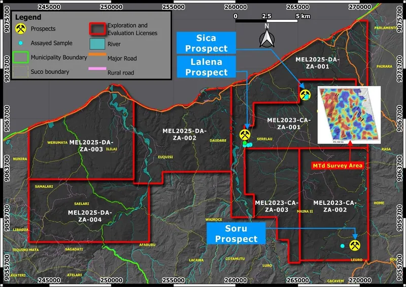Location of the MTd survey, shown by an example of the resulting conductivity anomaly images