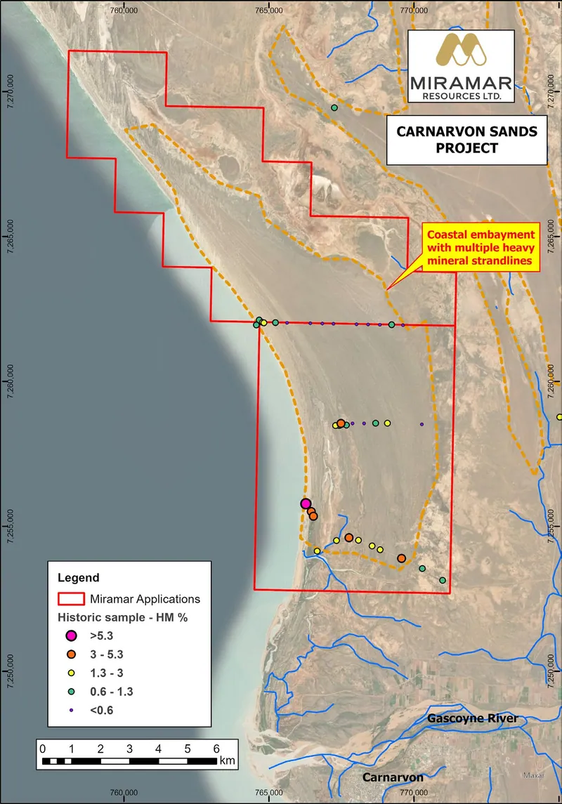 Figure 10.Carnarvon Sands applications with historical grab samples shown