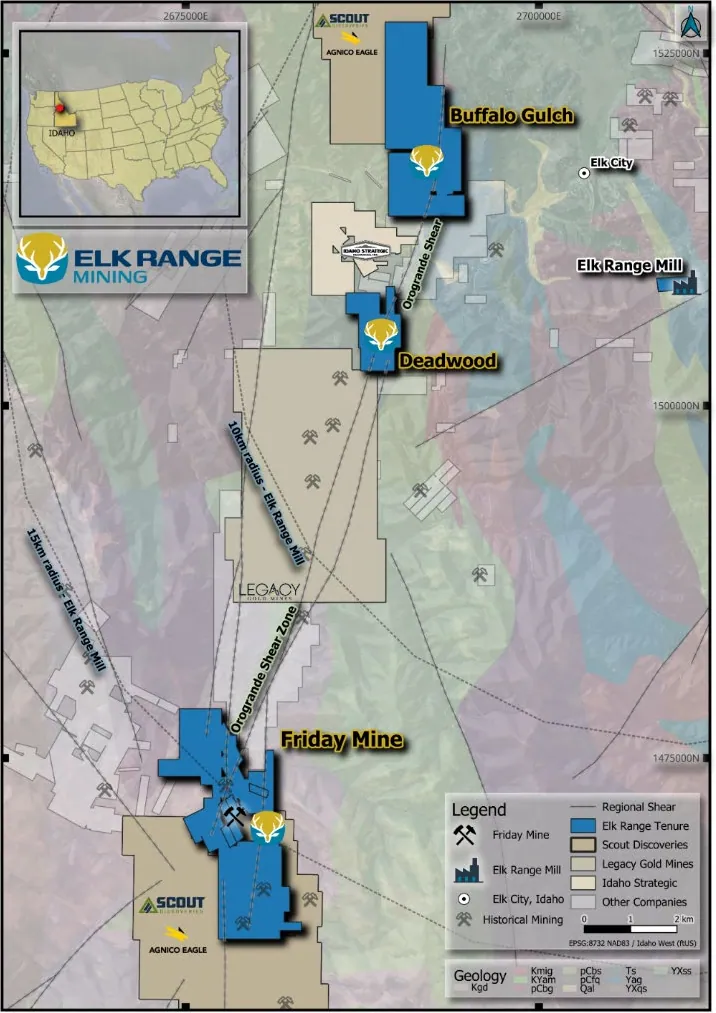 Map from Elk Range Mining Limited’s announcement “September 2026 Quarterly Activities and Cashflow Report”