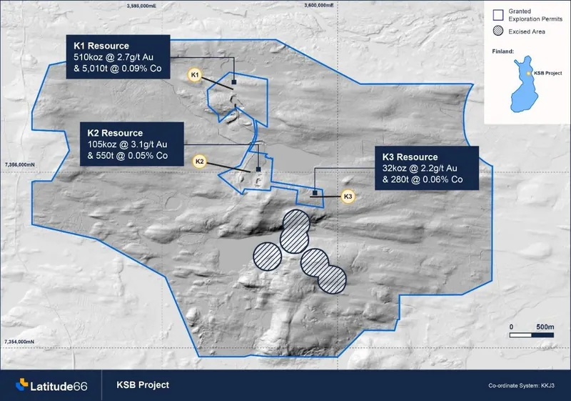 KSB Project area showing existing and new granted Exploration Permit areas