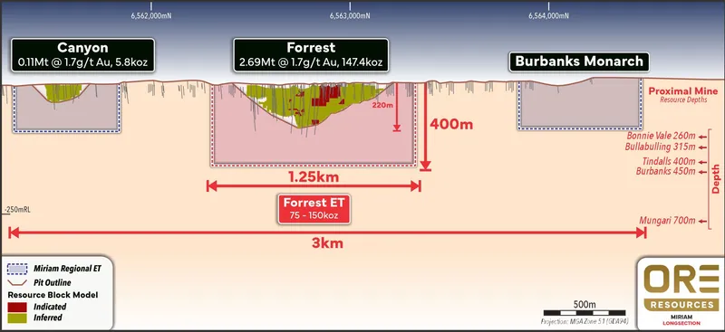 Miriam – Schematic Long Section