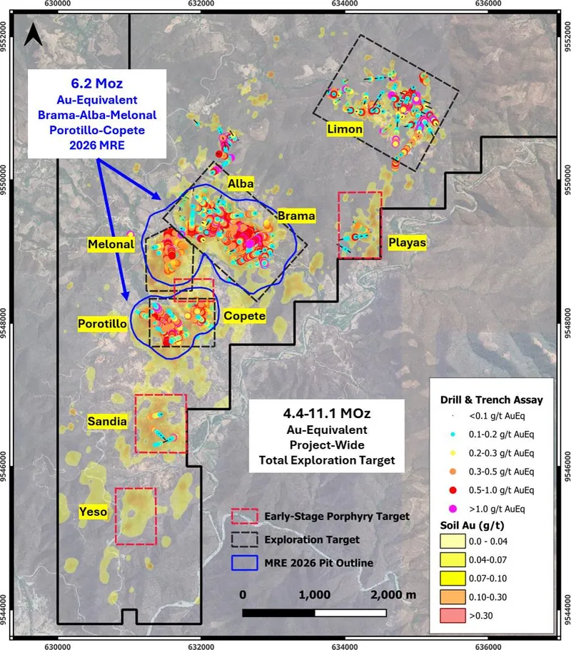Map from Sunstone Metals Ltd’s announcement “Bramaderos resource up 72% to 6.2Moz AuEq”