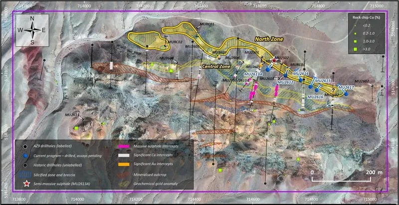 Red Hill Cu-Au Project – Phase 1 and Phase 2 drillholes