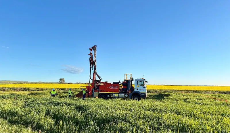 Drill rig commencing the first hole of the 2026 follow-up drilling program at the Overland Project (refer ASX announcement 1 September 2026)