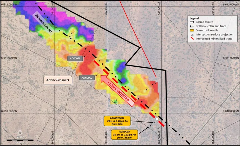 Kanowna Gold Project – Adder Prospect – Untested Target Horizon