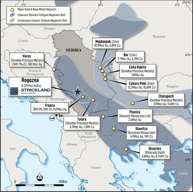 Rogozna Project location map