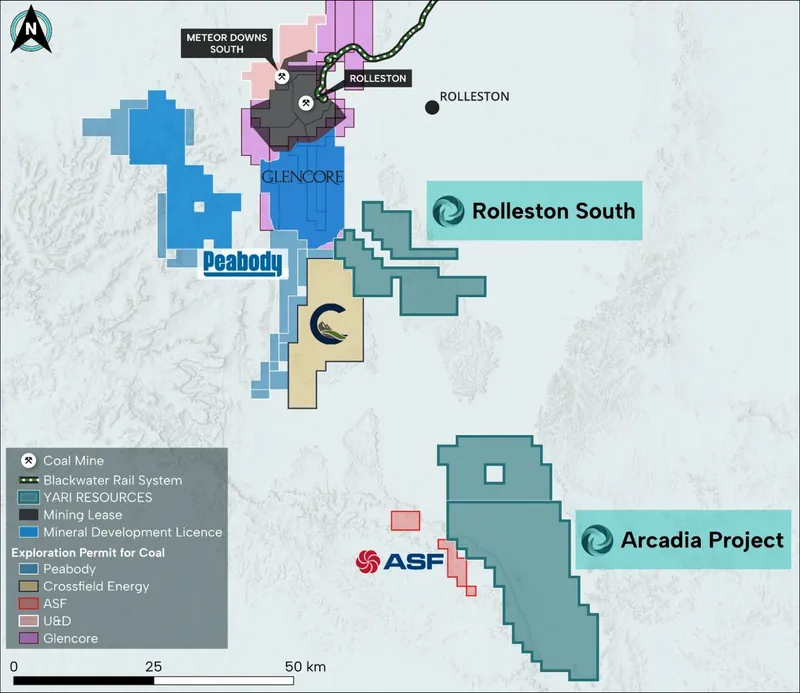 Rolleston South Coal Project relative to peers