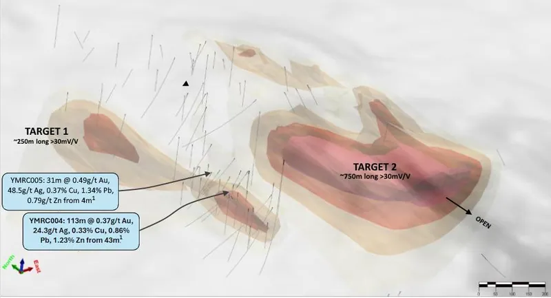 Yellow Mountain Induced Polarisation targets T1 & T2