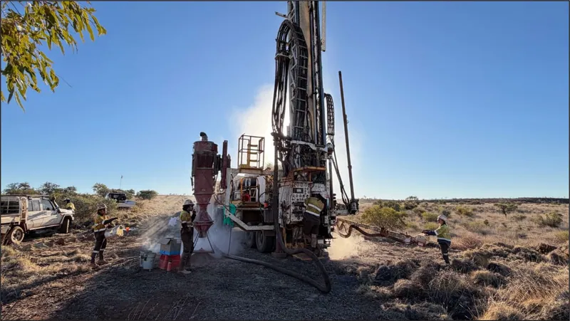 RC drill rig drilling a hole at Wandanya South